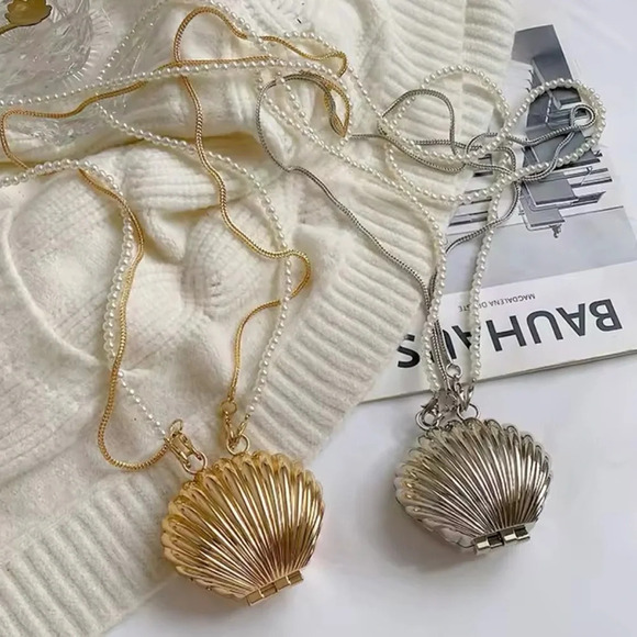Anthropologie Handbags - Sirena Gold Shell Pearl Lipsticks Mini Purse Crossbody Shoulder Bags